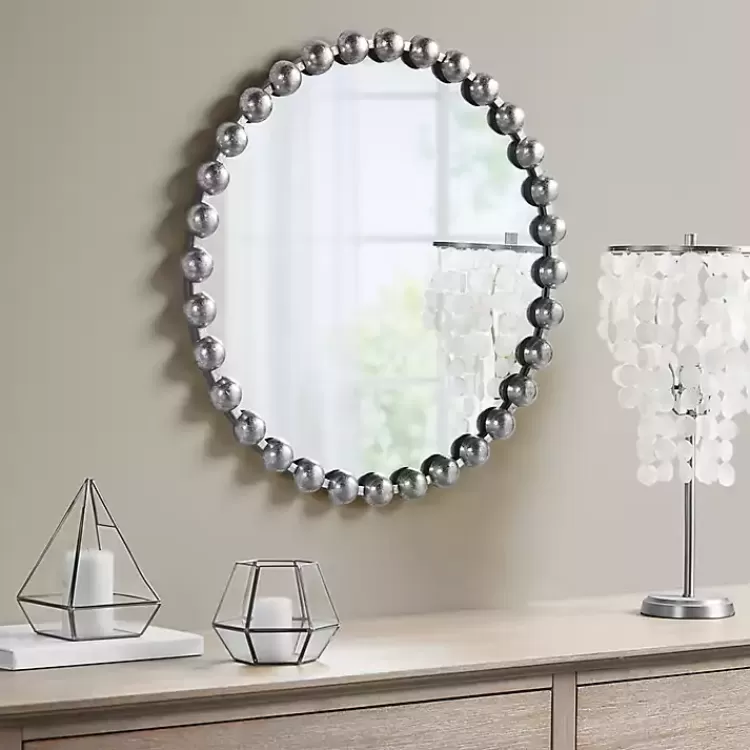 Metallic Foiled Beaded Wall Mirror>Kirklands Home Outlet