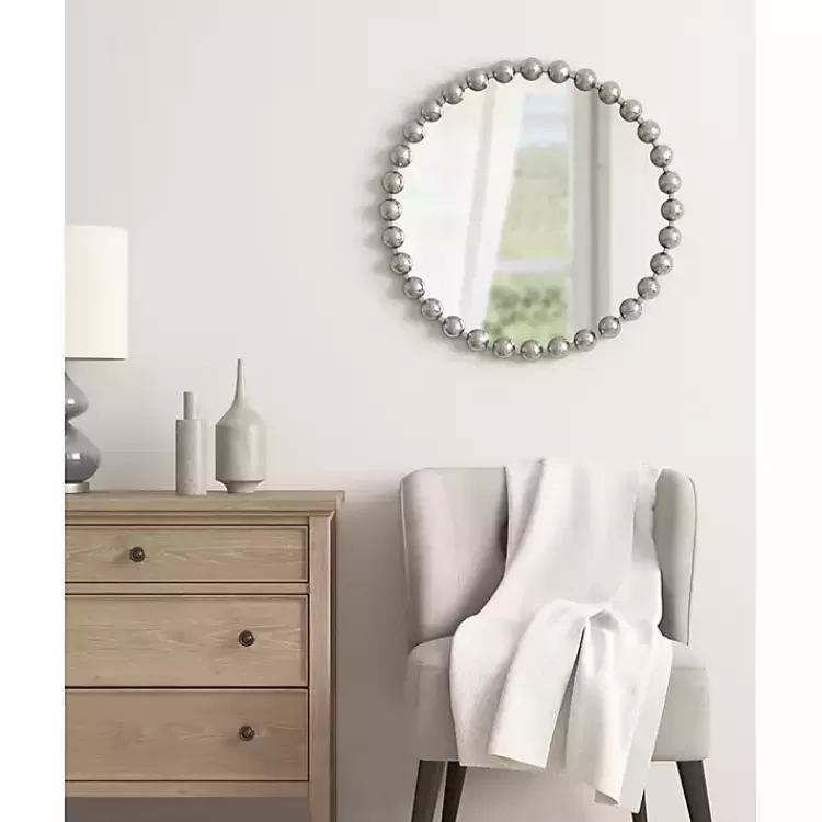 metallic_silver_foiled_beaded_wall_mirror_2.webp Metallic Foiled Beaded Wall Mirror>Kirklands Home Outlet