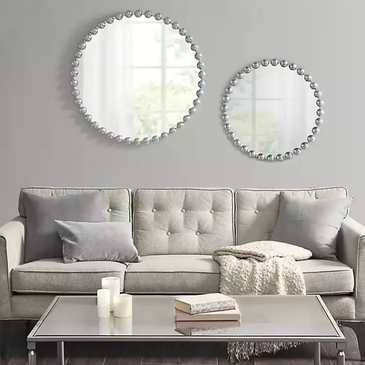 metallic_silver_foiled_beaded_wall_mirror_3.webp Metallic Foiled Beaded Wall Mirror>Kirklands Home Outlet
