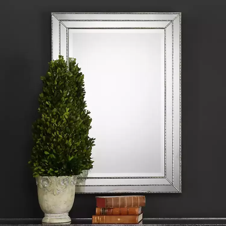 metallic_silver_grooved_texture_wall_mirror_2.webp Metallic Grooved Texture Wall Mirror>Kirklands Home Best