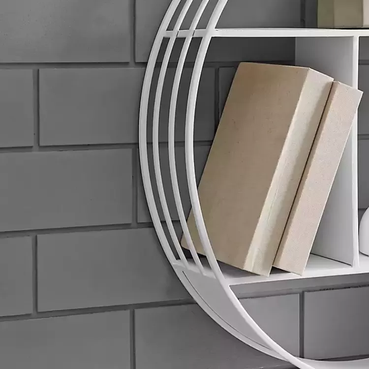 metallic_white_metal_circular_frame_wall_shelf_2.webp Metallic Metal Circular Frame Wall Shelf>Kirklands Home Online