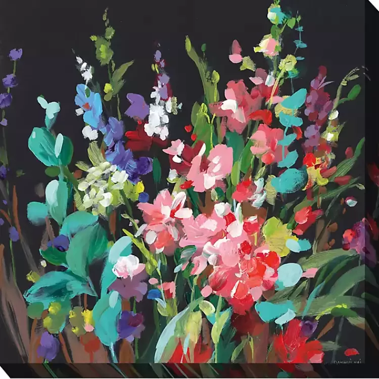 Midnight Floral Outdoor Canvas Art Print>Kirklands Home Hot