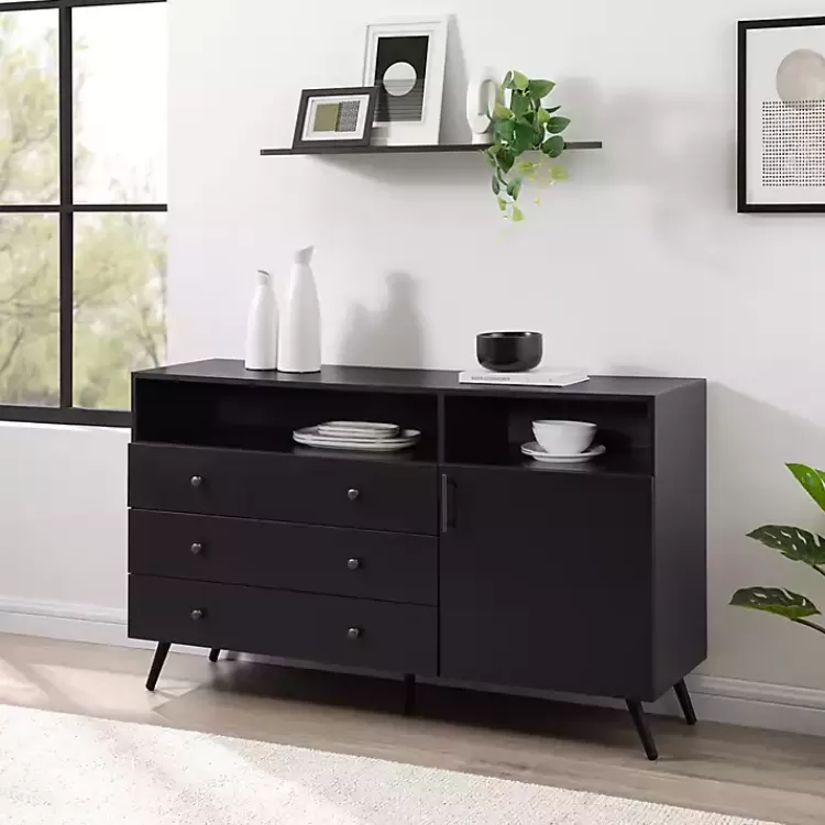 Midnight Mid-Century Modern Sideboard>Kirklands Home Clearance