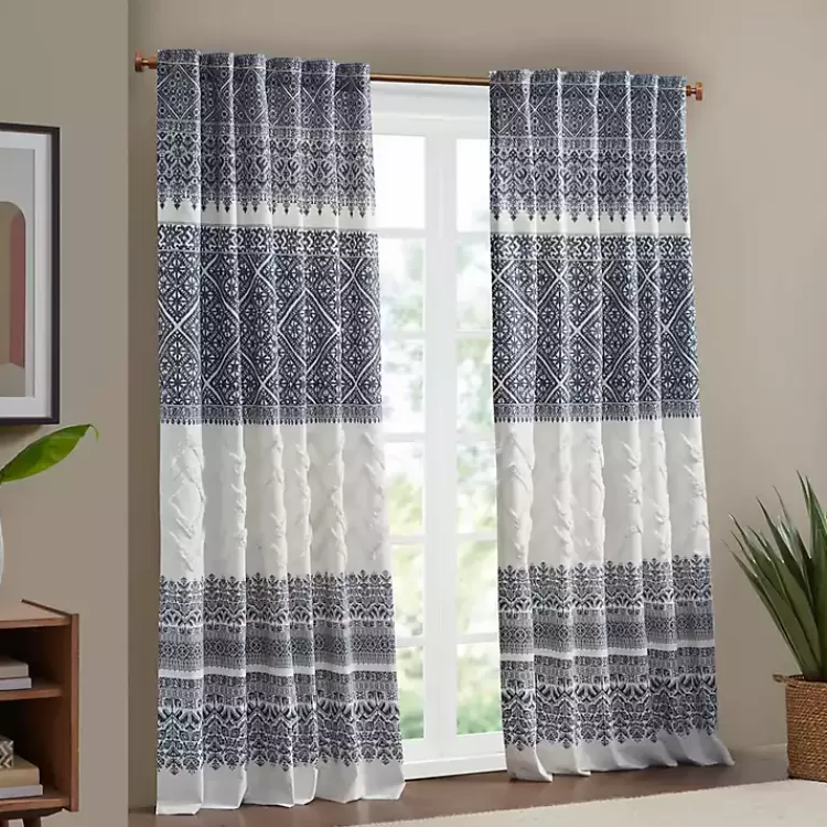 Mila Horizontal Stripe Curtain Panel, 84 in.>Kirklands Home Sale