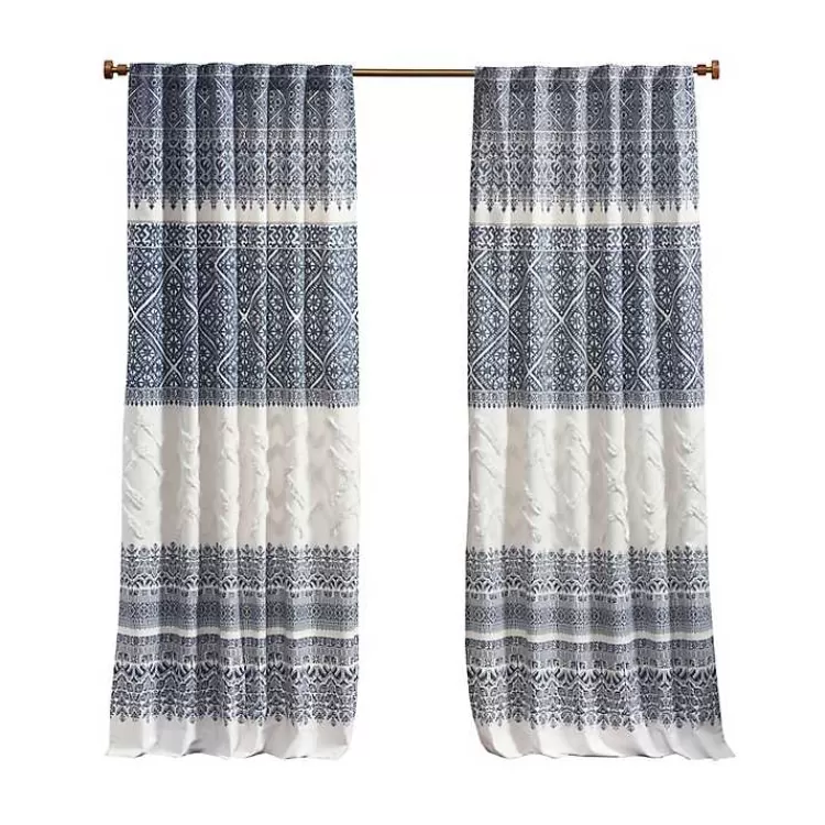 Mila Horizontal Stripe Curtain Panel, 84 in.>Kirklands Home Sale