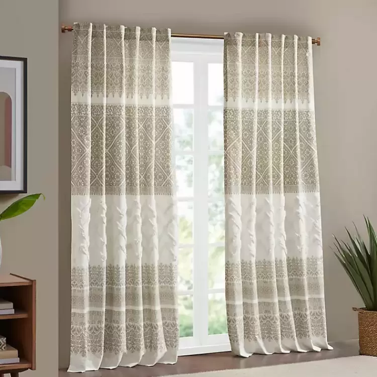 Mila Horizontal Stripe Curtain Panel, 84 in.>Kirklands Home Online