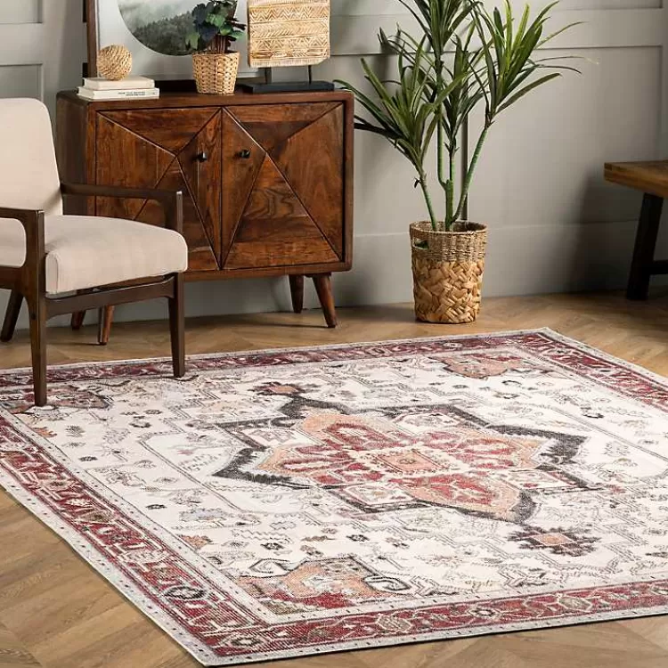 Miley Traditional Medallion Washable Area Rug, 5x8>Kirklands Home Fashion
