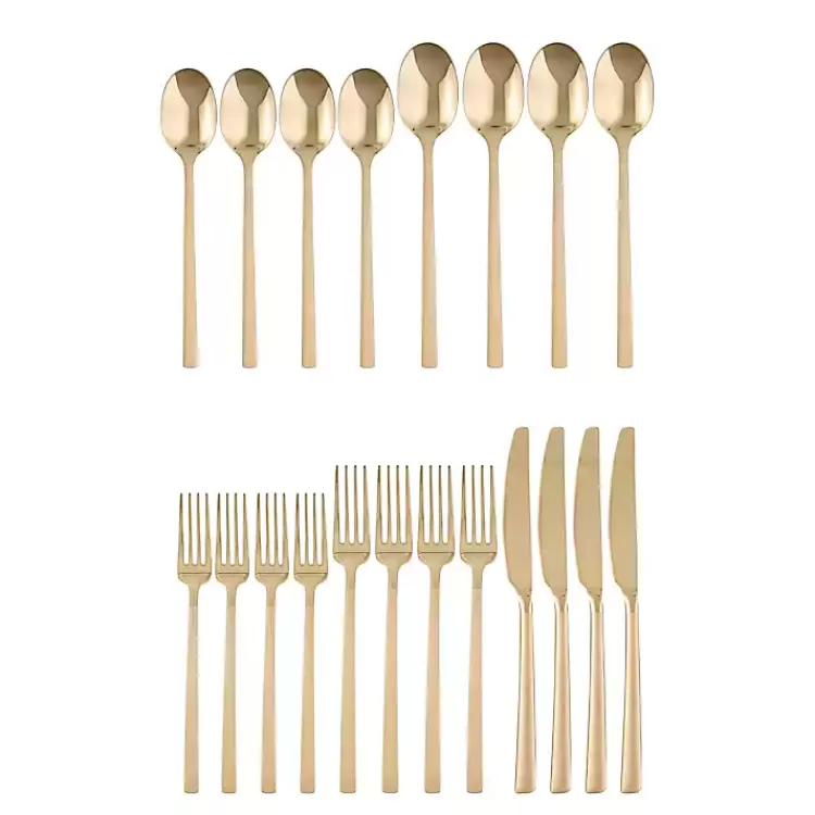 Mirrored Champagne Steel 20-pc. Flatware Set>Kirklands Home Outlet