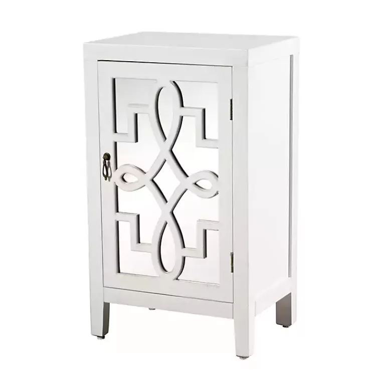 Mirrored 1-Door Cabinet with Overlay Pattern>Kirklands Home Flash Sale