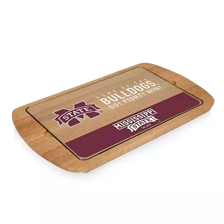 Mississippi Bulldogs Wood and Glass Serving Board>Kirklands Home Outlet