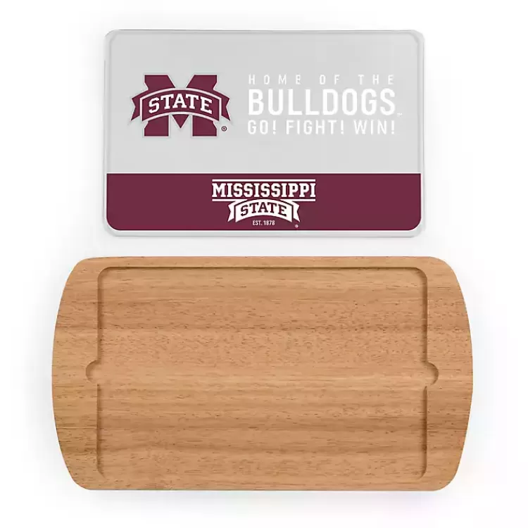 Mississippi Bulldogs Wood and Glass Serving Board>Kirklands Home Outlet