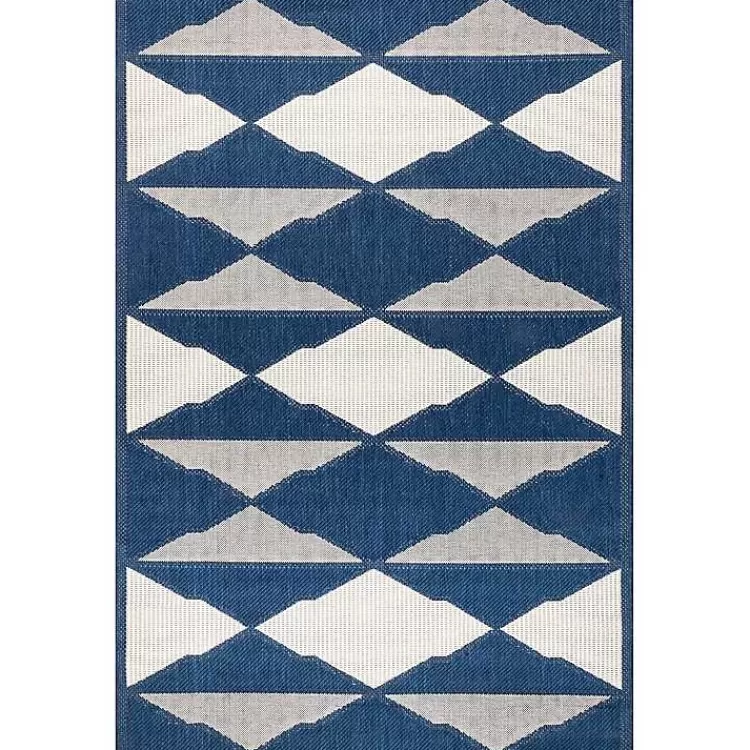 Mitchell Blue Geo Diamonds Outdoor Rug, 8x10>Kirklands Home Hot