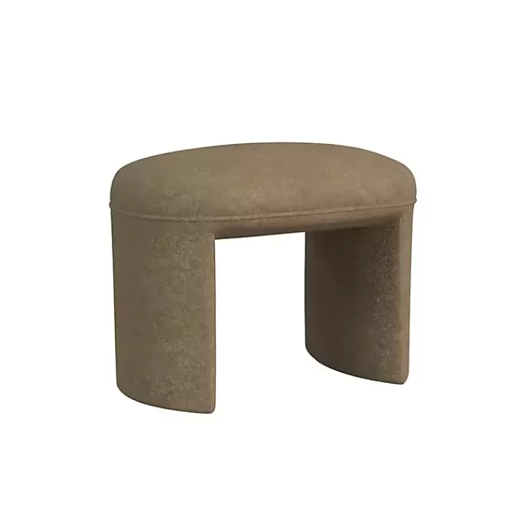 Mocha Oval Upholstered Ottoman>Kirklands Home Outlet