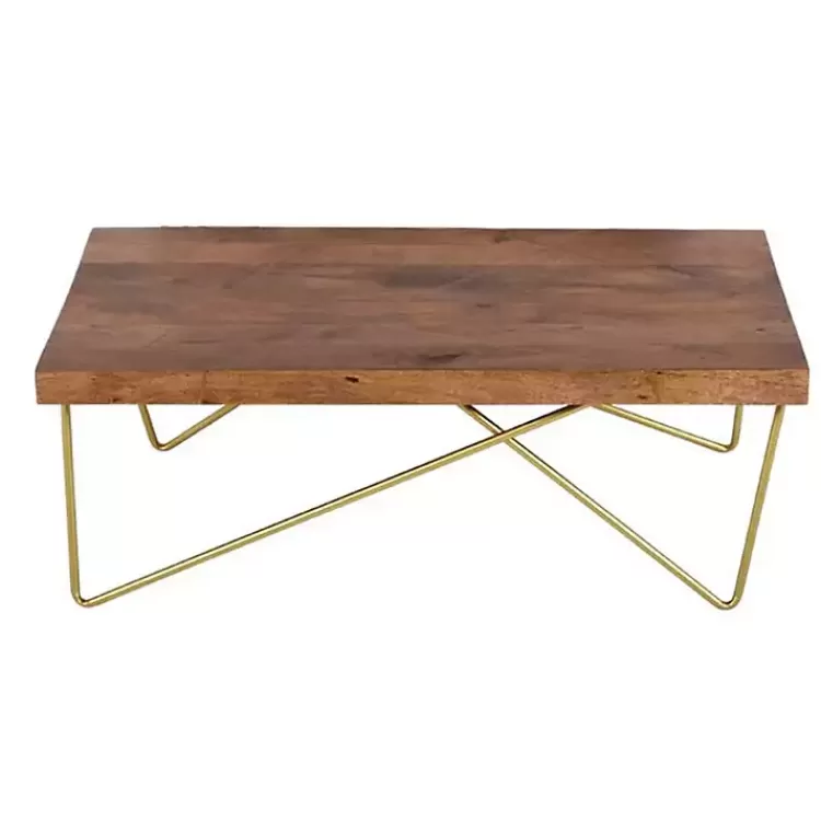 Modern Mango Wood Brass Coffee Table>Kirklands Home Outlet