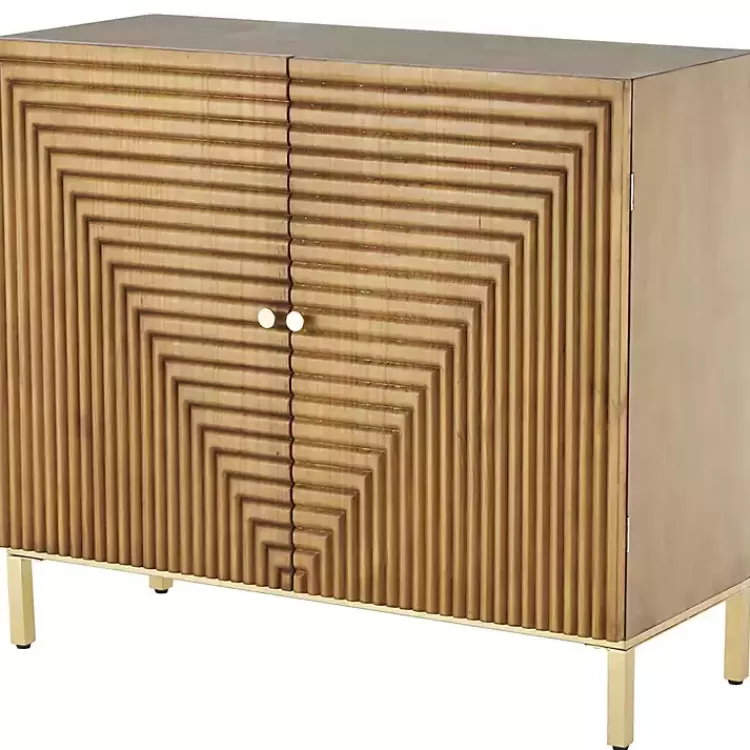 Modern Wood Geometric Cabinet>Kirklands Home Cheap