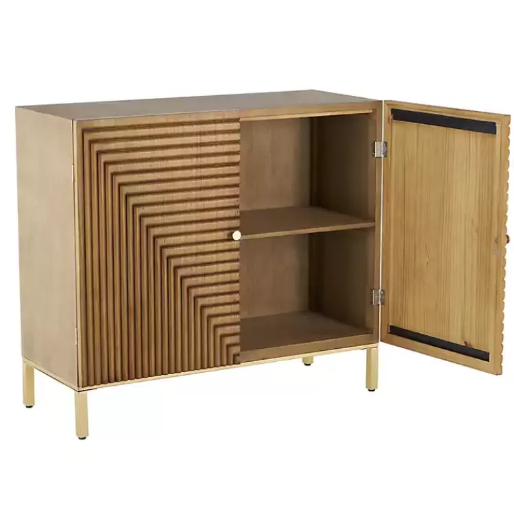 Modern Wood Geometric Cabinet>Kirklands Home Cheap