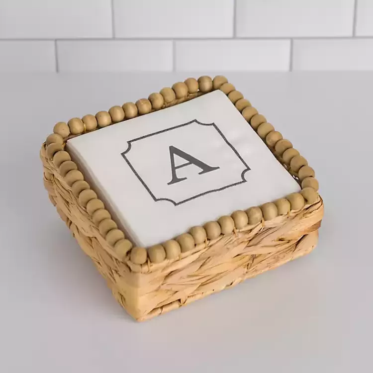 Monogram A Beaded Napkin Holder Set>Kirklands Home Fashion