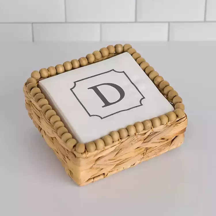 Monogram D Beaded Napkin Holder Set>Kirklands Home Clearance