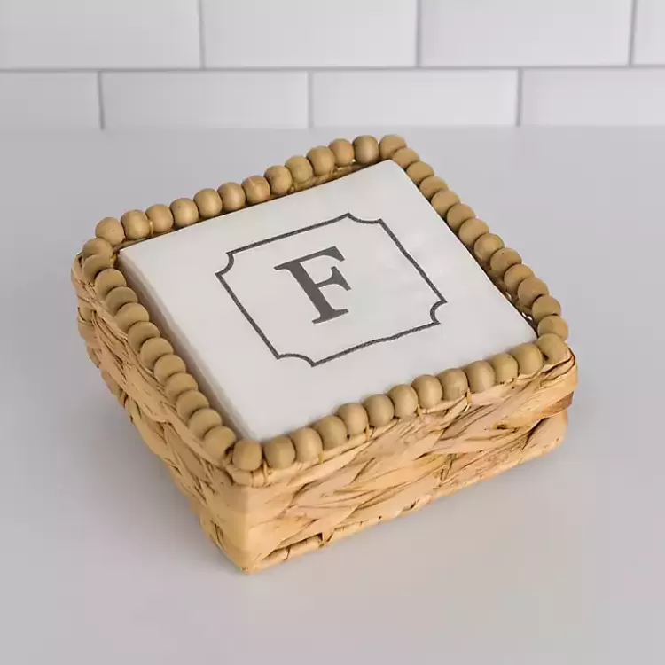 Monogram F Beaded Napkin Holder Set>Kirklands Home Best Sale