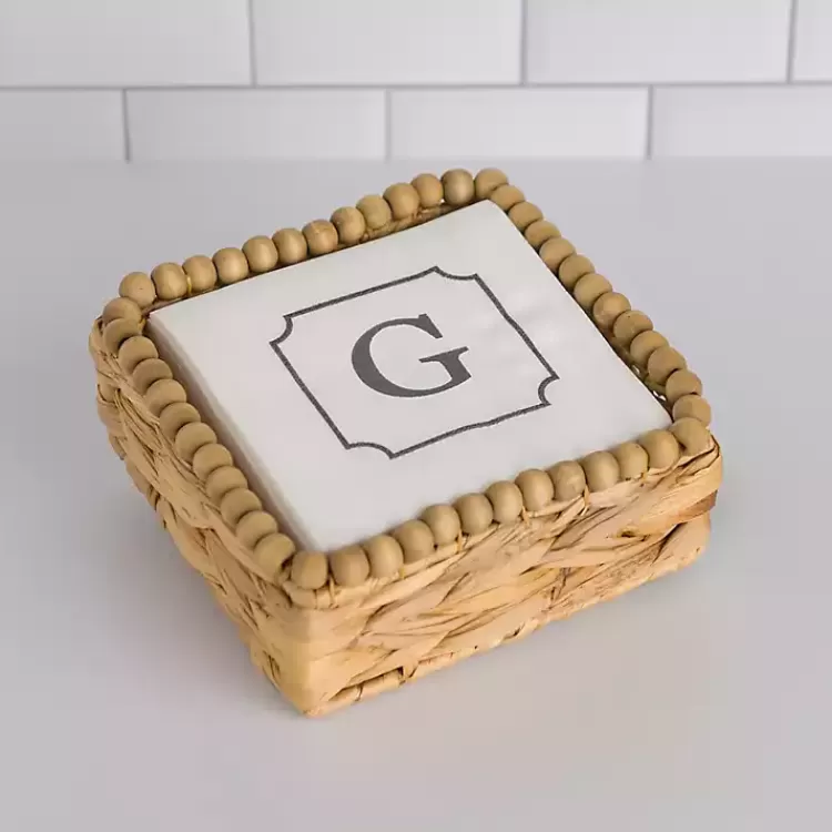 Monogram G Beaded Napkin Holder Set>Kirklands Home Online