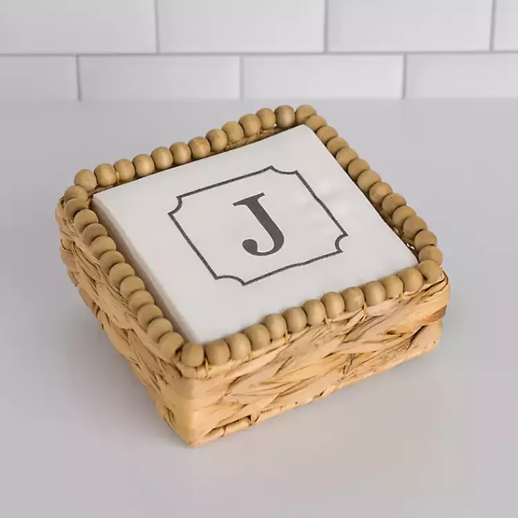 Monogram J Beaded Napkin Holder Set>Kirklands Home Cheap