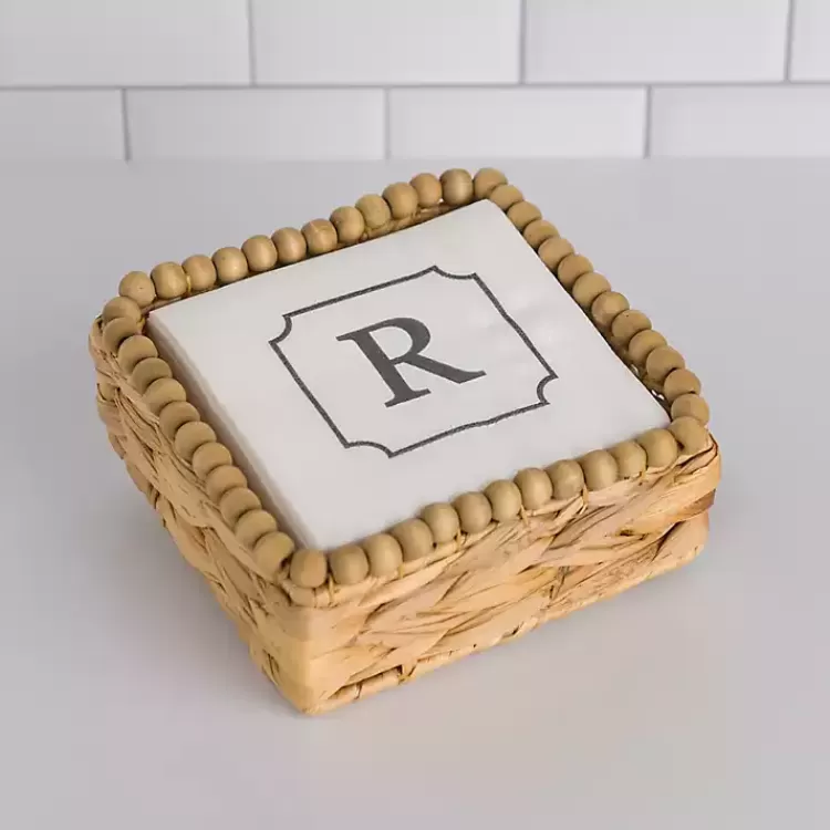 Monogram R Beaded Napkin Holder Set>Kirklands Home Online