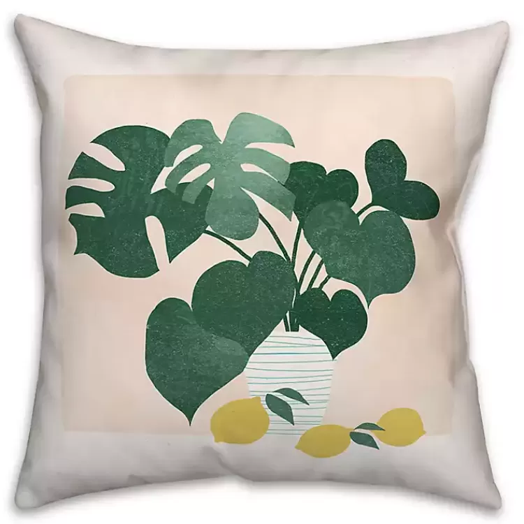 Monstera and Lemons Outdoor Pillow>Kirklands Home Fashion