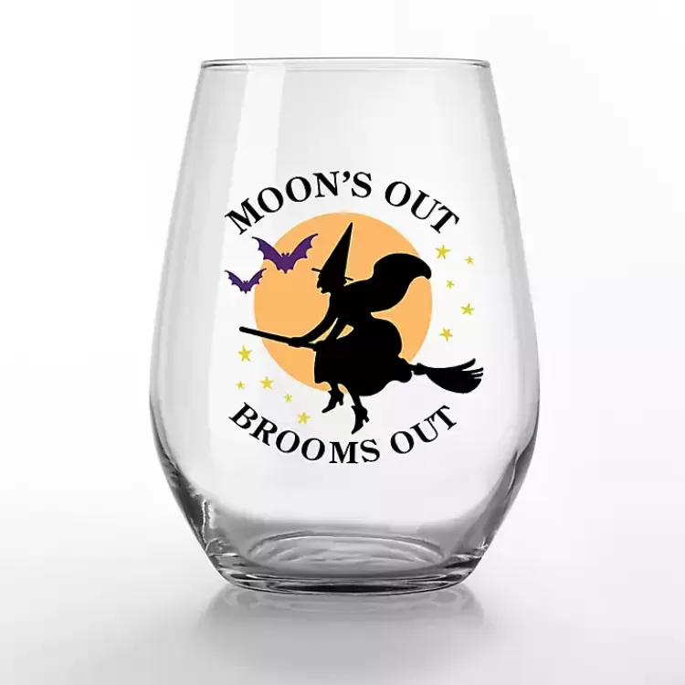 Moon's Out Brooms Out Halloween Glasses, Set of 2>Kirklands Home Store