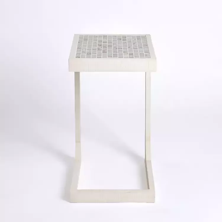 Mosaic Tile White Wood C-Table>Kirklands Home Best Sale