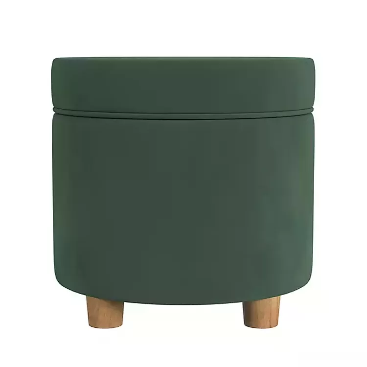 Moss Round Velvet Storage Ottoman>Kirklands Home Fashion