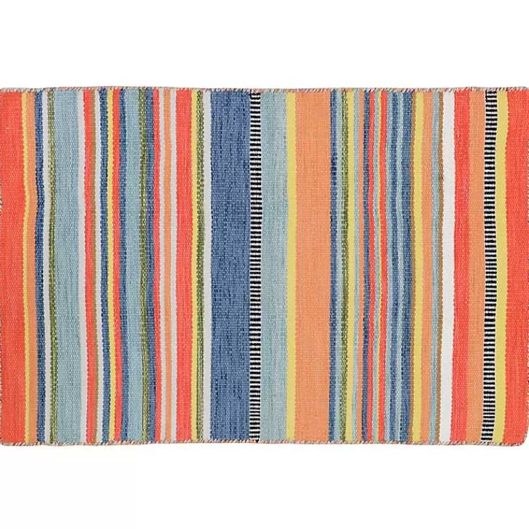 Multi Dhurri Stripe Indoor/Outdoor Scatter Rug>Kirklands Home Cheap