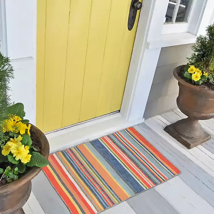 Multi Dhurri Stripe Indoor/Outdoor Scatter Rug>Kirklands Home Cheap