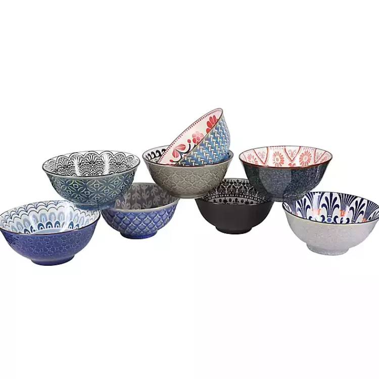 Patterned Ceramic 8-pc. Bowl Set>Kirklands Home Shop