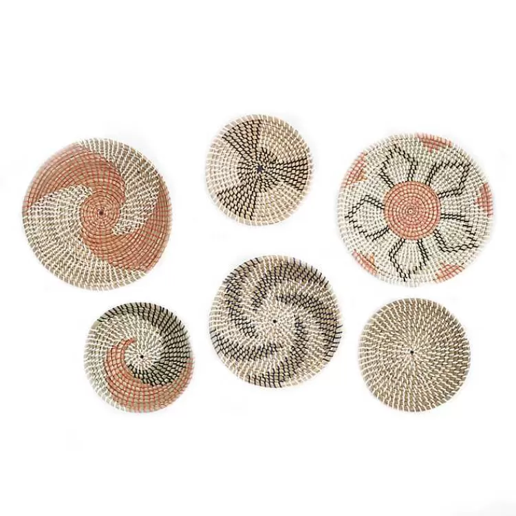 Multi Seagrass Round 6-pc. Wall Plaque Set>Kirklands Home Best Sale