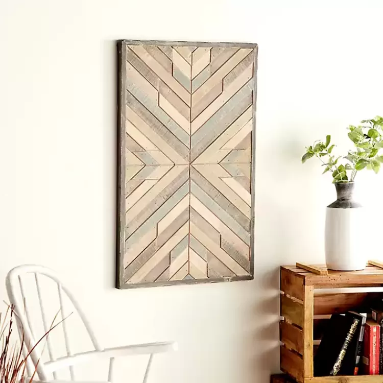 Multicolor Criss Cross Chevron Wood Wall Plaque>Kirklands Home Sale