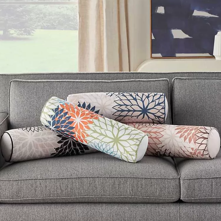 multicolor_floral_outdoor_bolster_pillow_7.webp color Floral Outdoor Bolster Pillow>Kirklands Home Discount