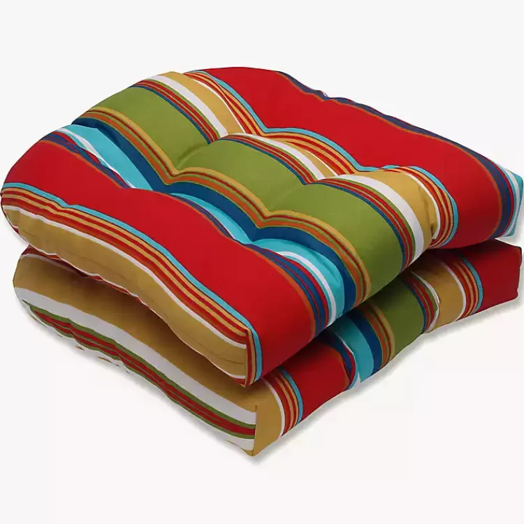 color Striped Outdoor Seat Cushions, Set of 2>Kirklands Home Outlet