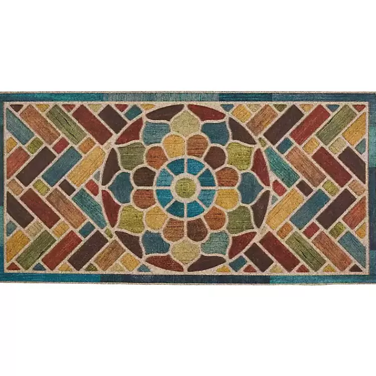color Woodblock Garden Doormat>Kirklands Home Clearance