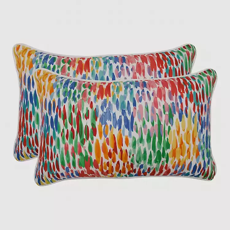 color Zinnia Outdoor Lumbar Pillows, Set of 2>Kirklands Home Outlet