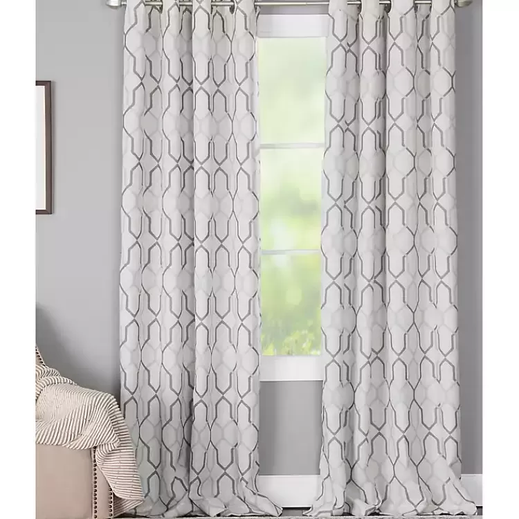Mushroom Interlock Single Curtain Panel, 84 in.>Kirklands Home Best Sale
