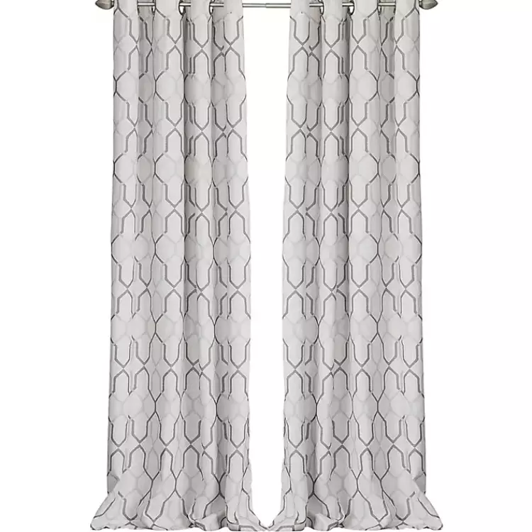 Mushroom Interlock Single Curtain Panel, 84 in.>Kirklands Home Best Sale