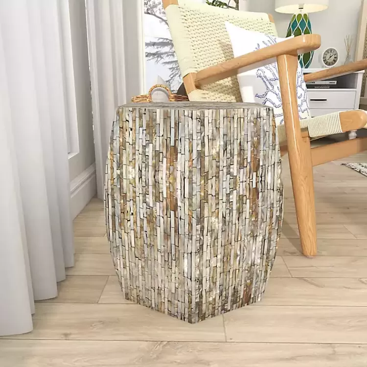 mussel_shell_hexagonal_accent_table_9.webp Mussel Shell Hexagonal Accent Table>Kirklands Home Sale