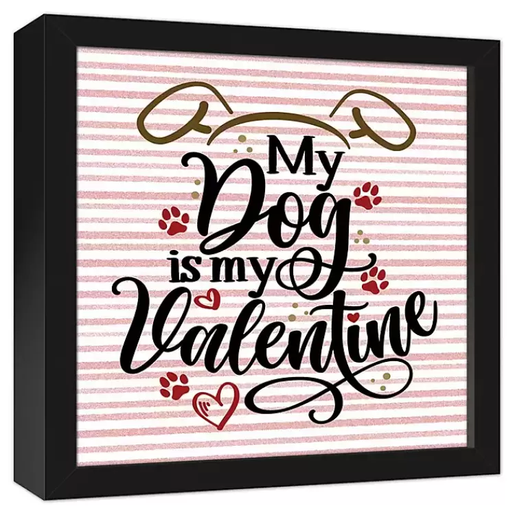 My Dog is My Valentine Framed Canvas Wall Plaque>Kirklands Home Best Sale