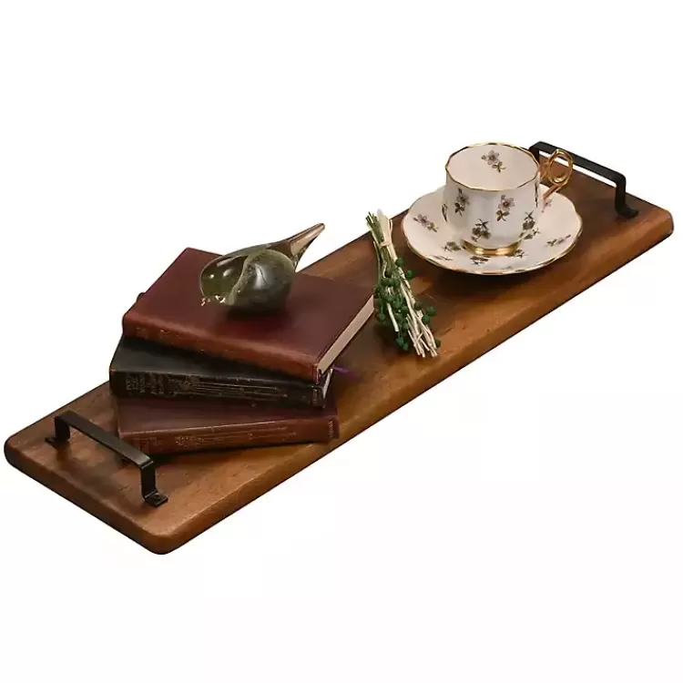 natural_acacia_long_tray_with_handles_2.webp Natural Acacia Long Tray with Handles>Kirklands Home Flash Sale