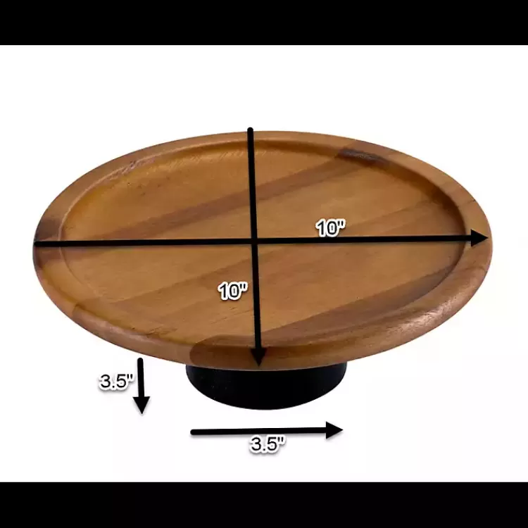 natural_acacia_wood_cake_stand_with_black_base_2.webp Natural Acacia Wood Cake Stand with Black Base>Kirklands Home Cheap