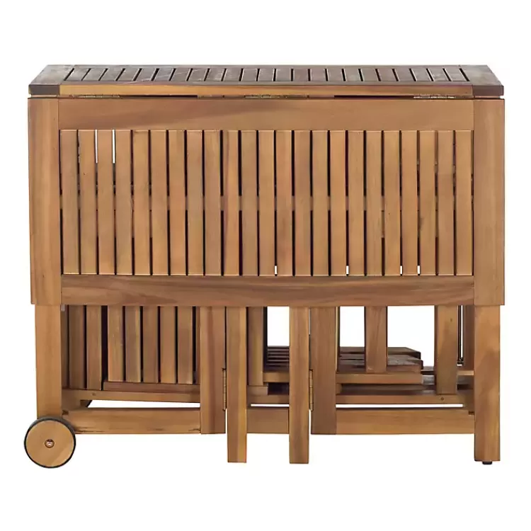 Natural Acacia Wood 4-pc. Foldable Dining Set>Kirklands Home Cheap