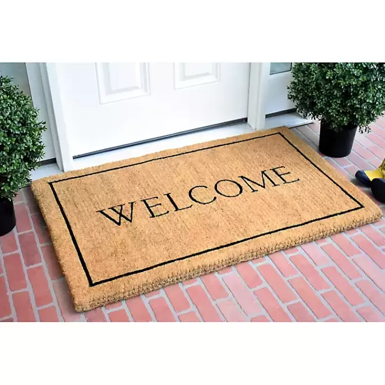 Natural and Black Welcome Doormat, 48x30 in.>Kirklands Home Cheap
