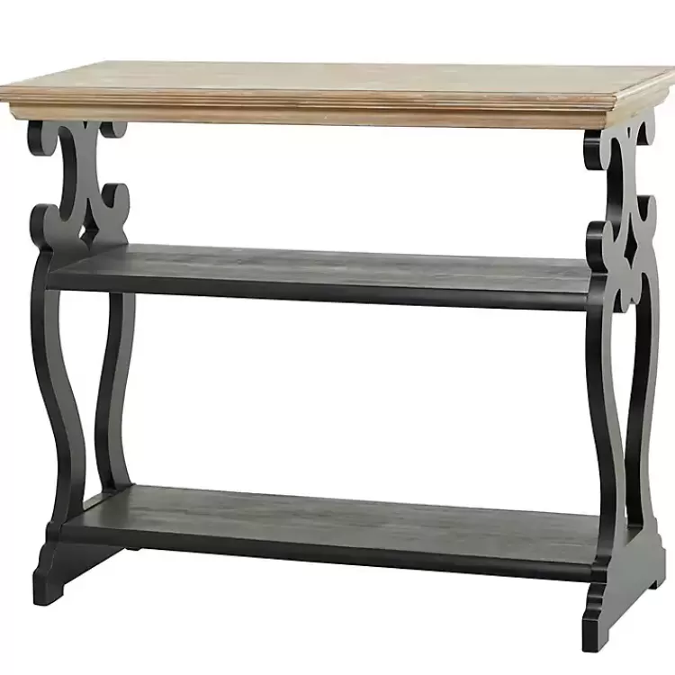 Natural and Wood 3-Tier Console Table>Kirklands Home Clearance