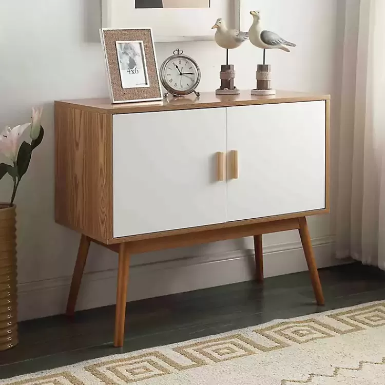 Natural and White Reversible Doors Cabinet>Kirklands Home Best