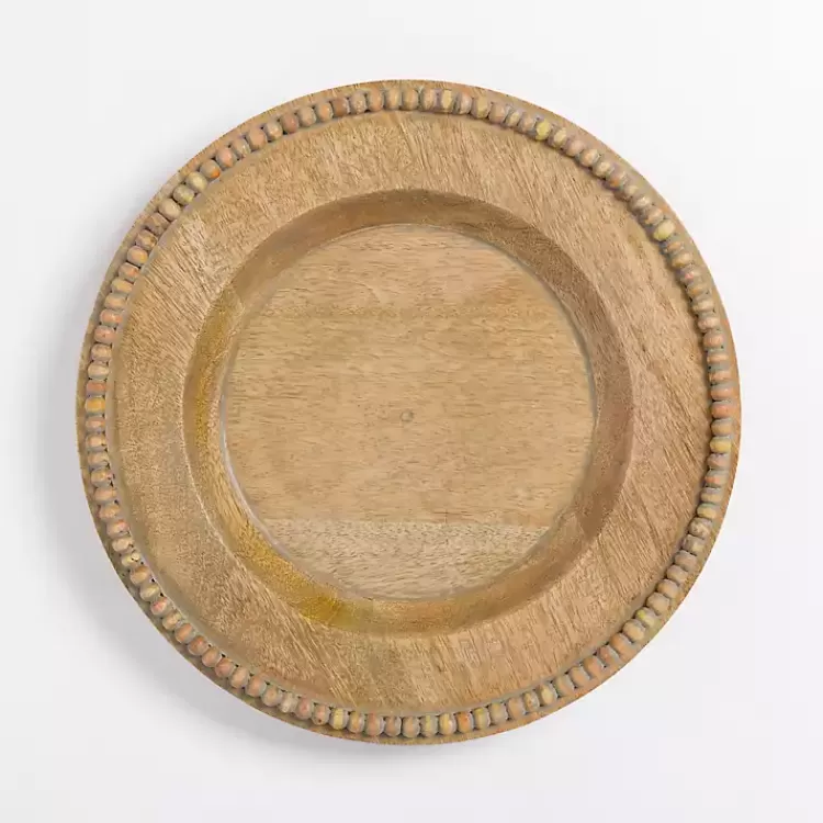 Natural Beaded Wood Charger>Kirklands Home Discount